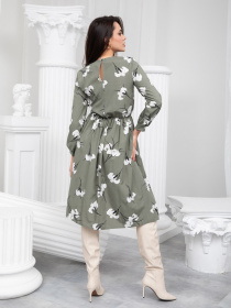 Платье миди ISSA Plus модель 13233_khaki Фото