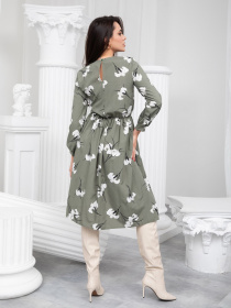 Платье миди ISSA Plus модель 13233_khaki Фото