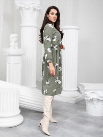 Платье миди ISSA Plus модель 13233_khaki Платье миди ISSA Plus модель 13233_khaki Фото