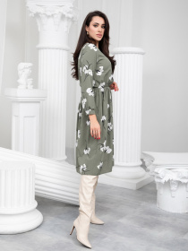 Платье миди ISSA Plus модель 13233_khaki Платье миди ISSA Plus модель 13233_khaki Фото