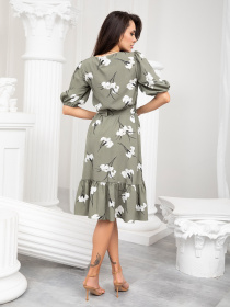 Платье миди ISSA Plus модель 13234_khaki Фото