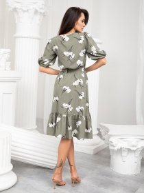 Платье миди ISSA Plus модель 13234_khaki Фото