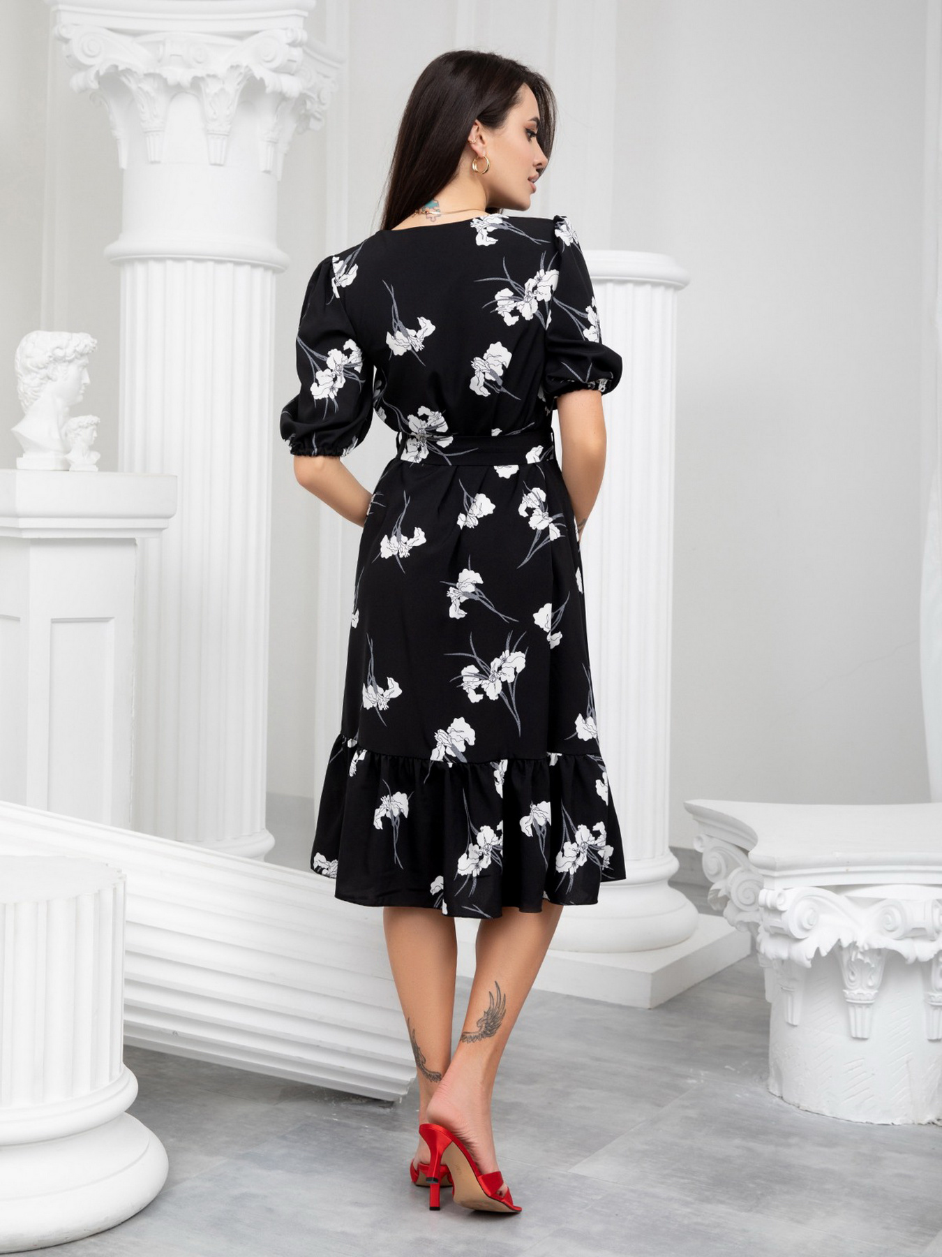 Платье миди ISSA Plus модель 13234_black Фото