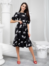 Платье миди ISSA Plus модель 13234_black Фото