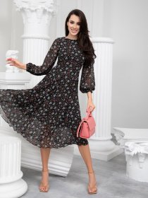 Платье миди ISSA Plus модель 13235_multicolor Платье миди ISSA Plus модель 13235_multicolor Фото