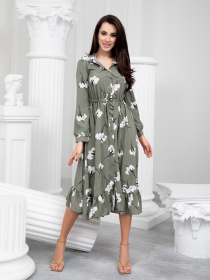 Платье миди ISSA Plus модель 13236_khaki Фото