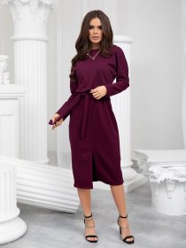 Платье миди ISSA Plus модель 13242_burgundy Фото