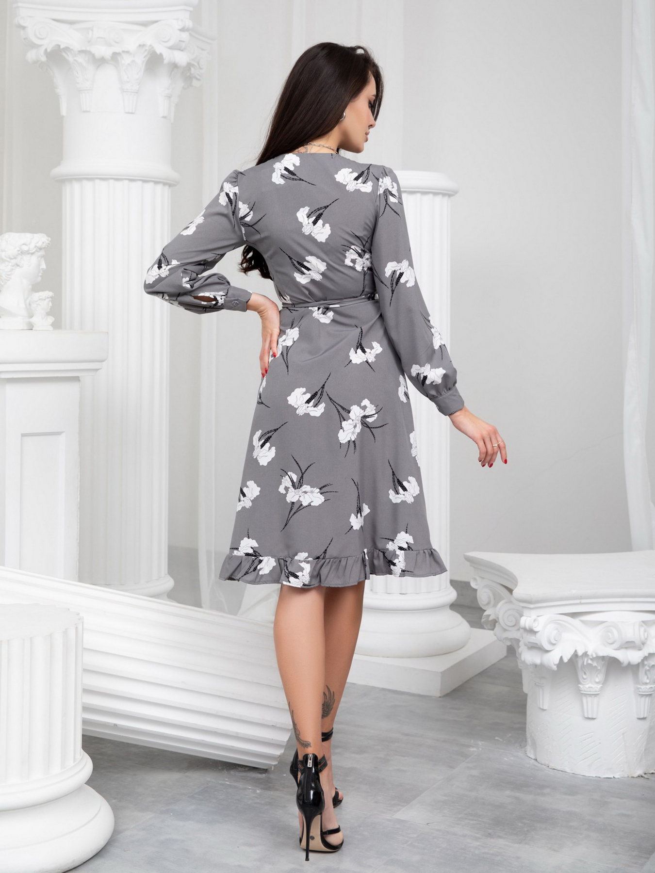 Платье миди ISSA Plus модель SA-389_grey Фото