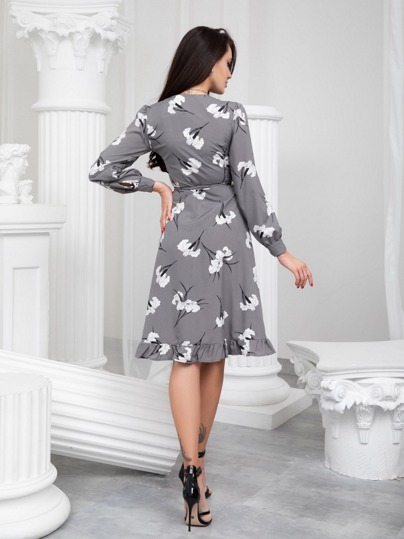 Платье миди ISSA Plus модель SA-389_grey Фото