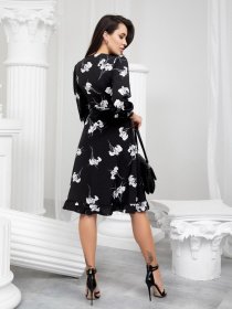 Платье миди ISSA Plus модель SA-389_black Фото