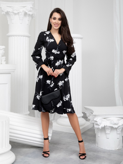 Сукня міді ISSA Plus модель SA-389_black - фото