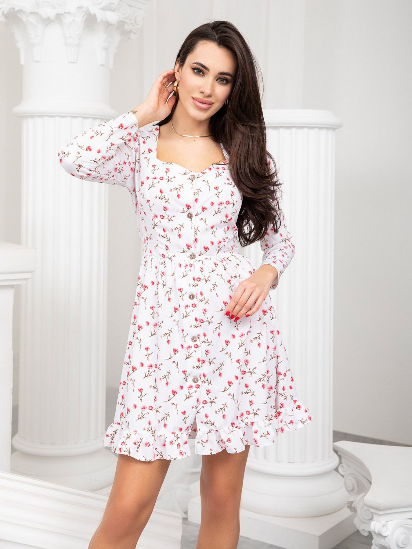 Платье мини ISSA Plus модель SA-391_white Фото