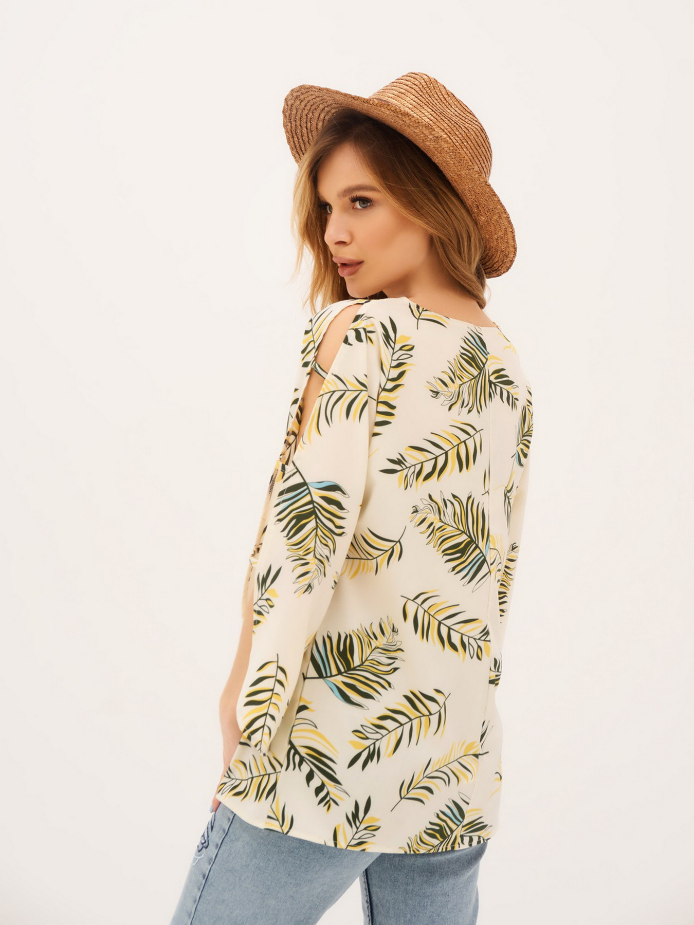 Блуза ISSA Plus модель SA-269_beige Блуза ISSA Plus модель SA-269_beige Фото