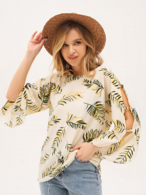 Блуза ISSA Plus модель SA-269_beige Блуза ISSA Plus модель SA-269_beige Фото