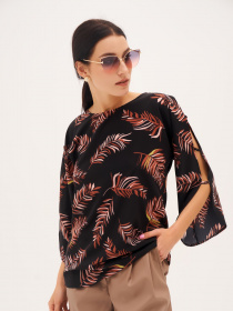 Блуза ISSA Plus модель SA-269_black Блуза ISSA Plus модель SA-269_black Фото