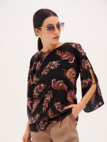 Блуза ISSA Plus модель SA-269_black Блуза ISSA Plus модель SA-269_black Фото