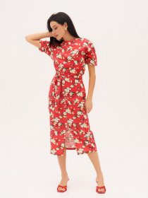 Платье миди ISSA Plus модель 11998_crimson Фото