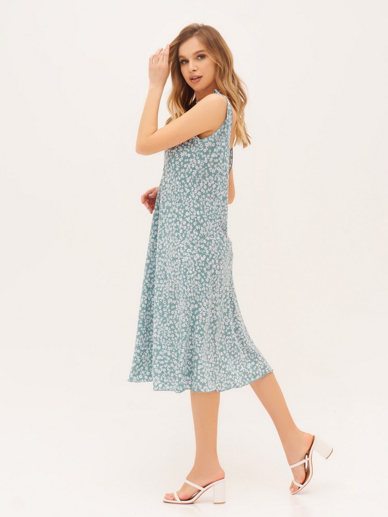 Платье миди ISSA Plus модель 13296_olive Платье миди ISSA Plus модель 13296_olive Фото