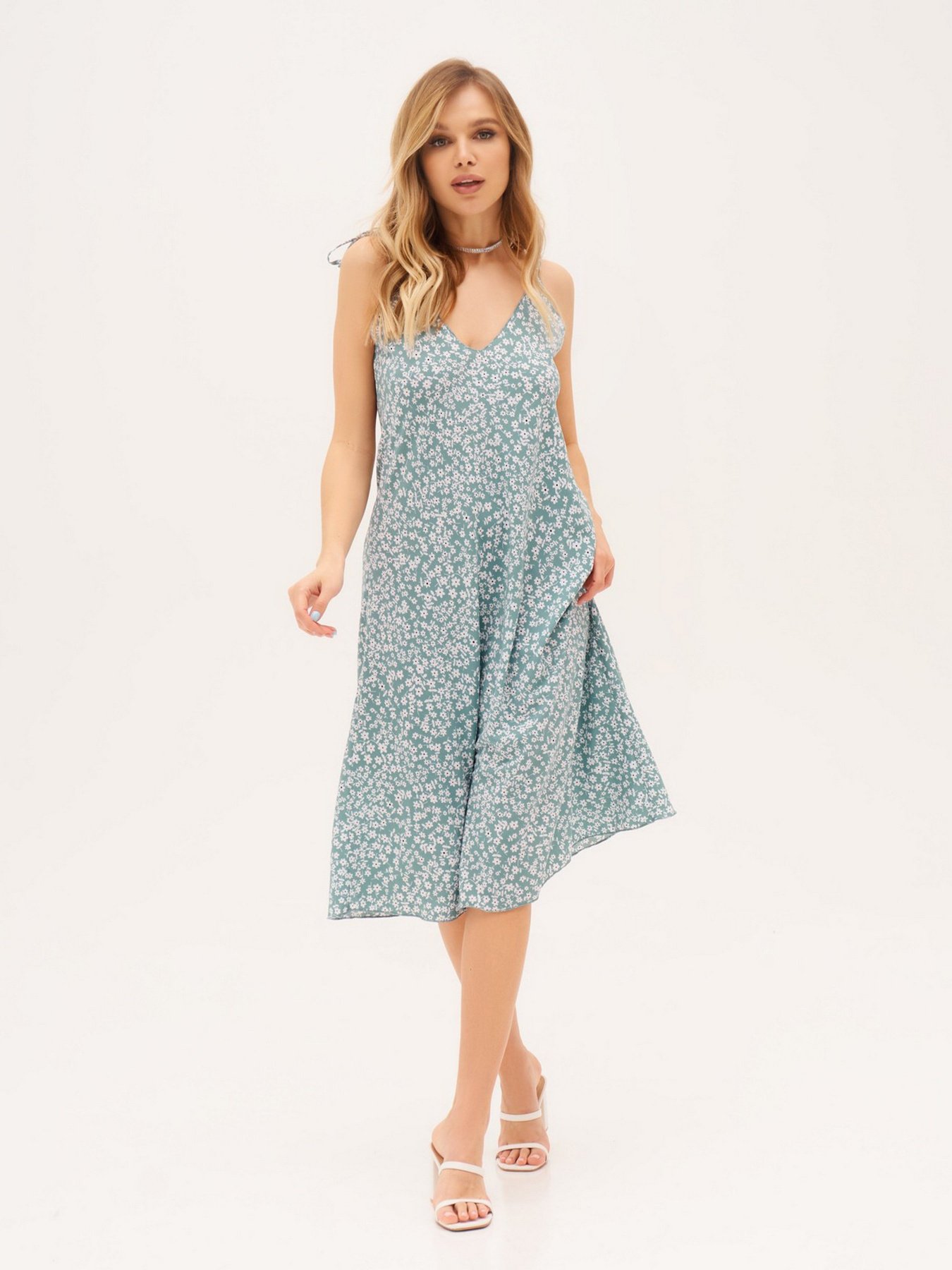 Платье миди ISSA Plus модель 13296_olive Платье миди ISSA Plus модель 13296_olive Фото