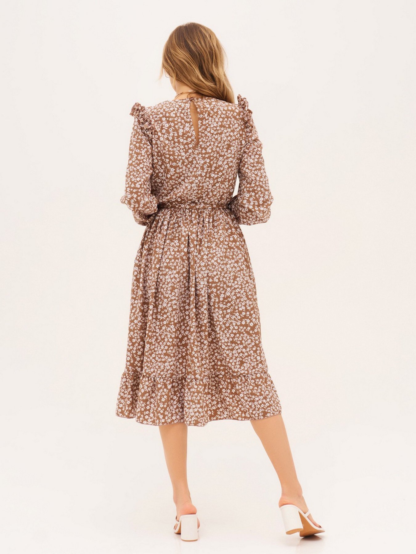 Платье миди ISSA Plus модель 13298_beige Фото