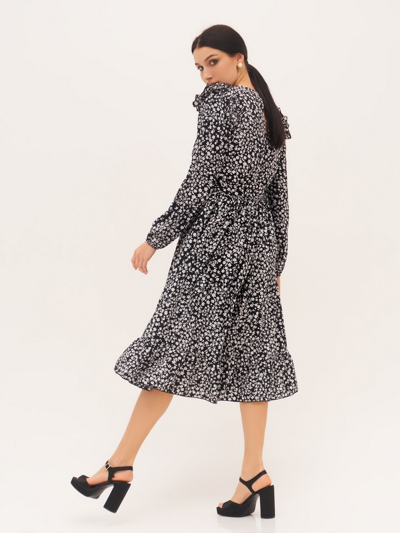 Платье миди ISSA Plus модель 13298_black Платье миди ISSA Plus модель 13298_black Фото