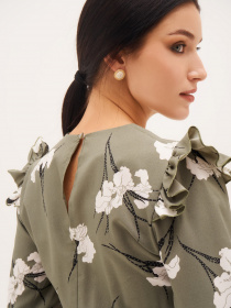 Платье миди ISSA Plus модель 13299_khaki Фото