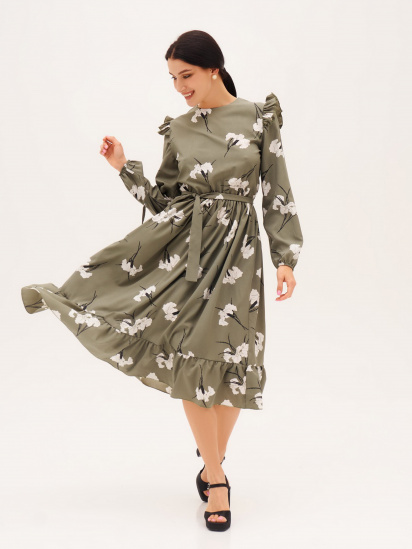 Сукня міді ISSA Plus модель 13299_khaki - фото