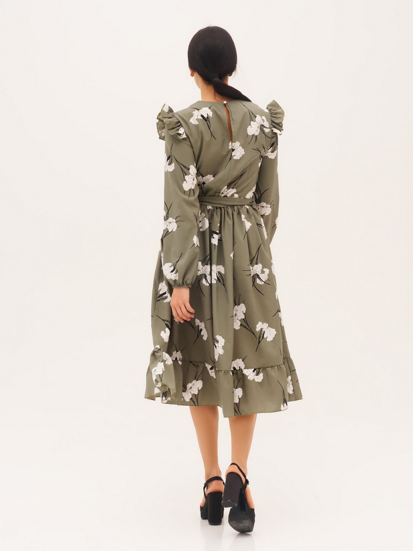 Сукня міді ISSA Plus модель 13299_khaki Фото