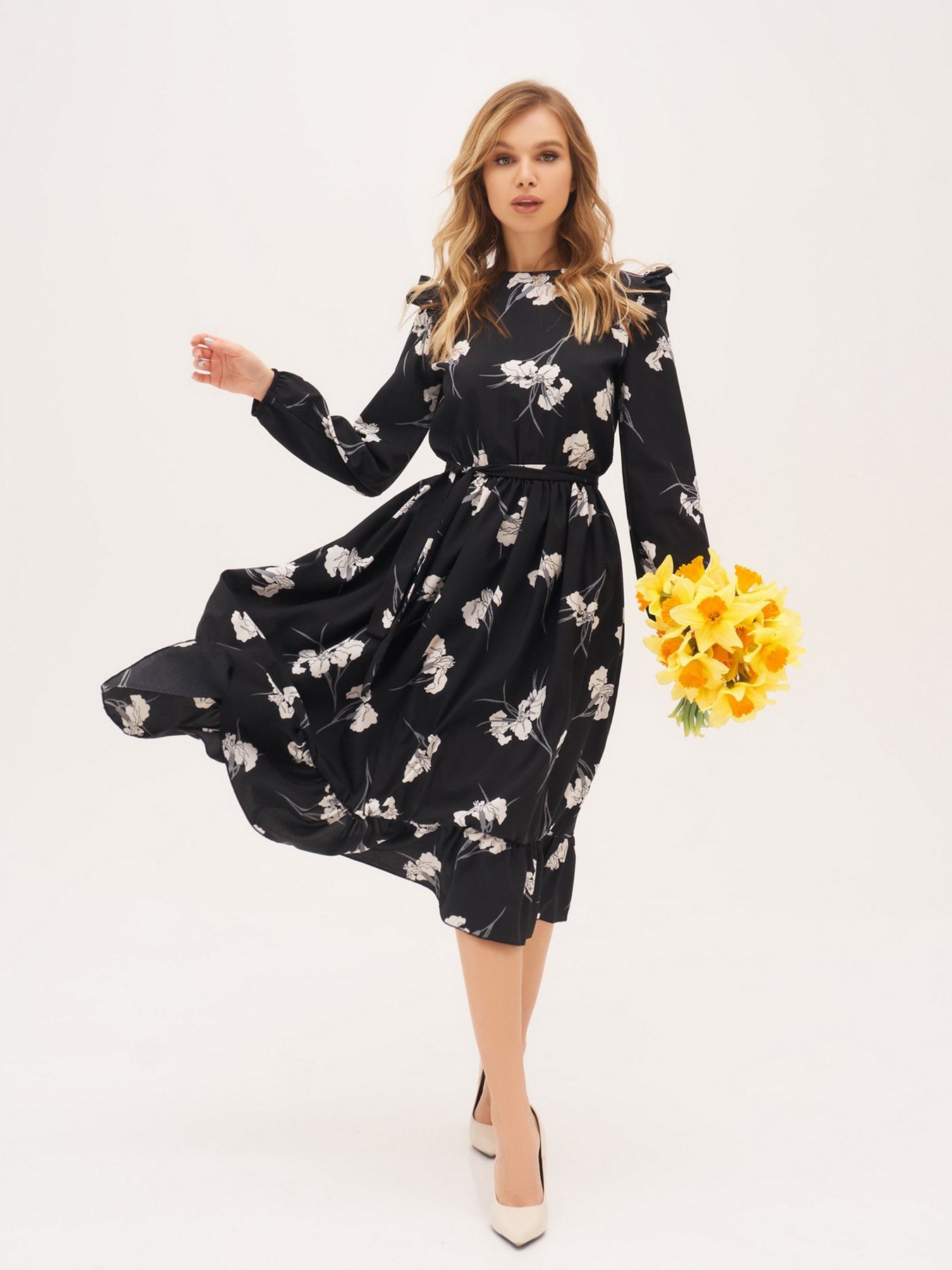 Платье миди ISSA Plus модель 13299_black Фото