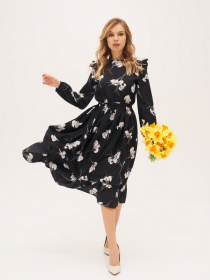 Платье миди ISSA Plus модель 13299_black Фото