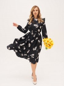 Платье миди ISSA Plus модель 13299_black Фото