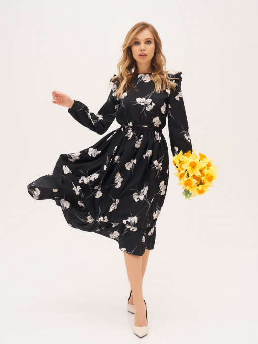 Платье миди ISSA Plus модель 13299_black Фото