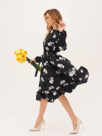 Платье миди ISSA Plus модель 13299_black Фото