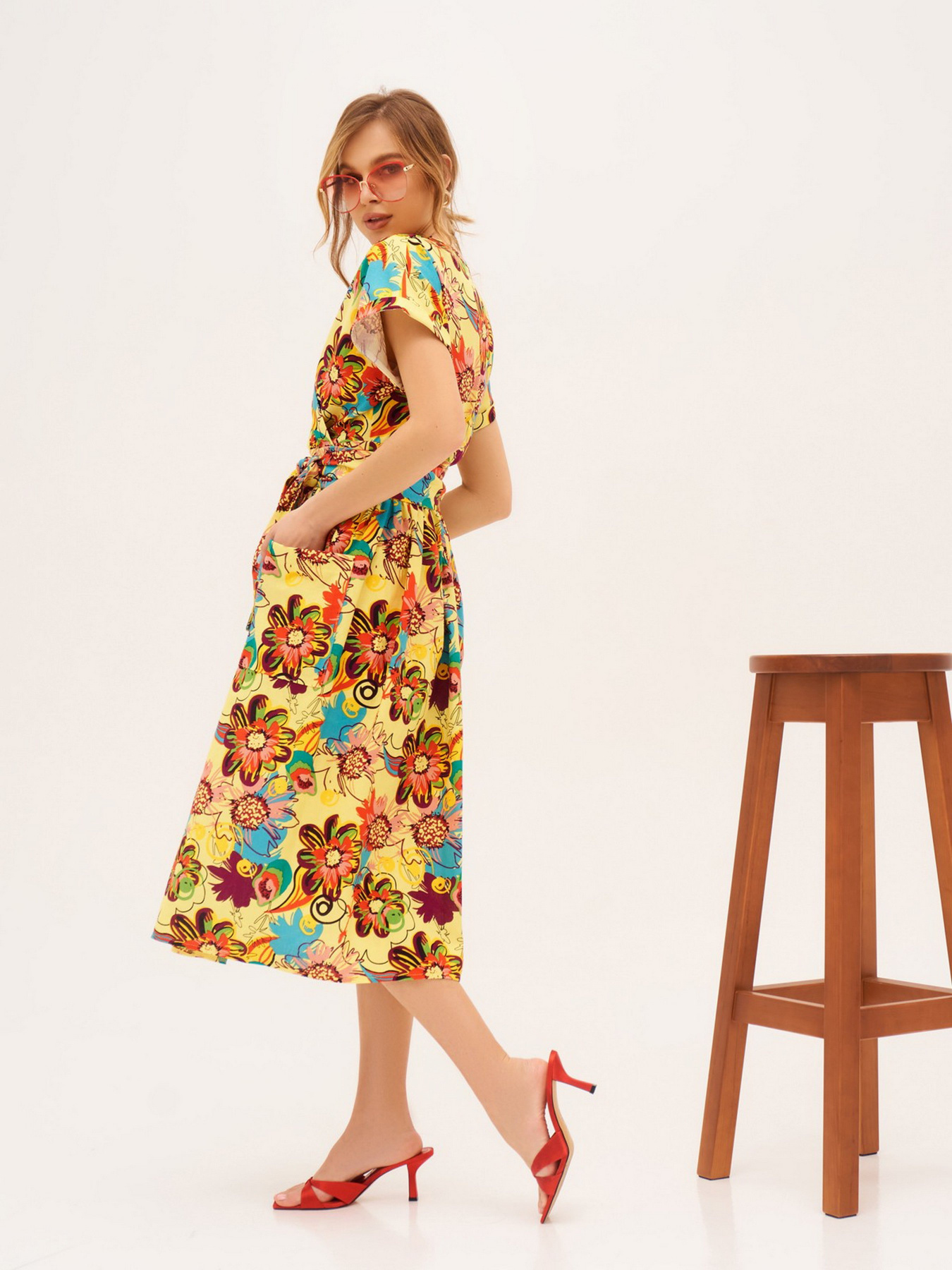 Платье миди ISSA Plus модель 13302_multicolor Платье миди ISSA Plus модель 13302_multicolor Фото