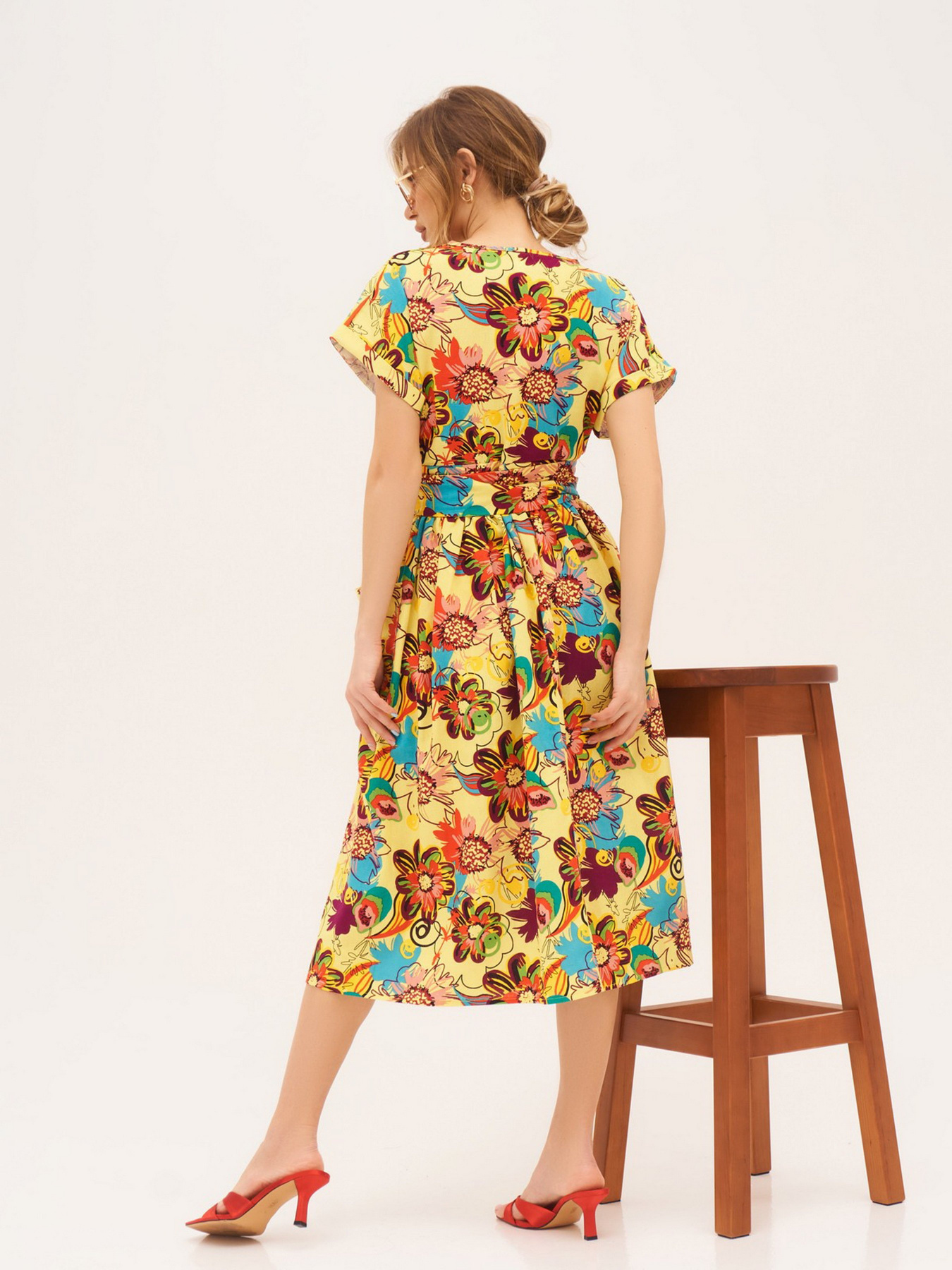 Платье миди ISSA Plus модель 13302_multicolor Платье миди ISSA Plus модель 13302_multicolor Фото