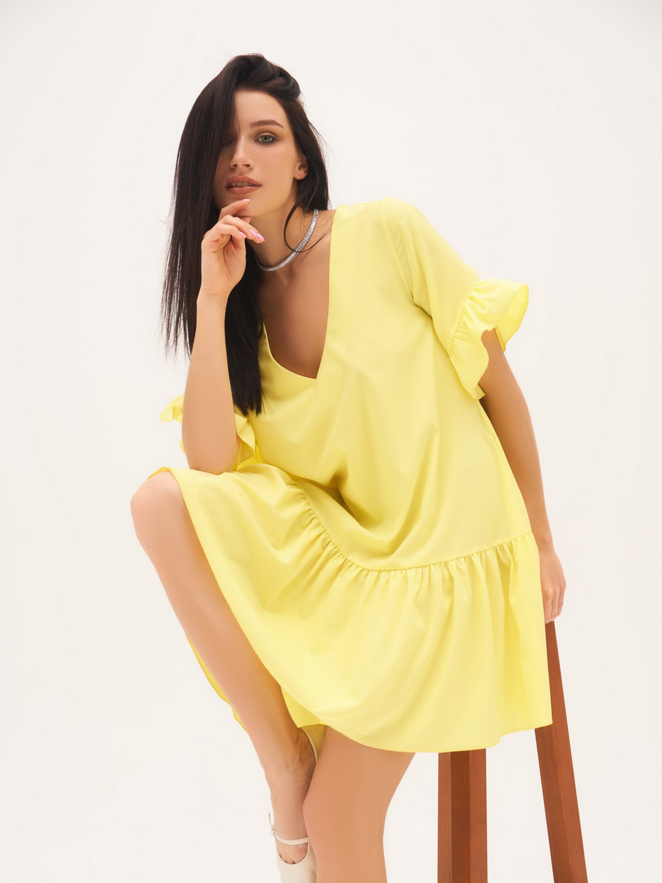 Платье мини ISSA Plus модель 13306_yellow Фото