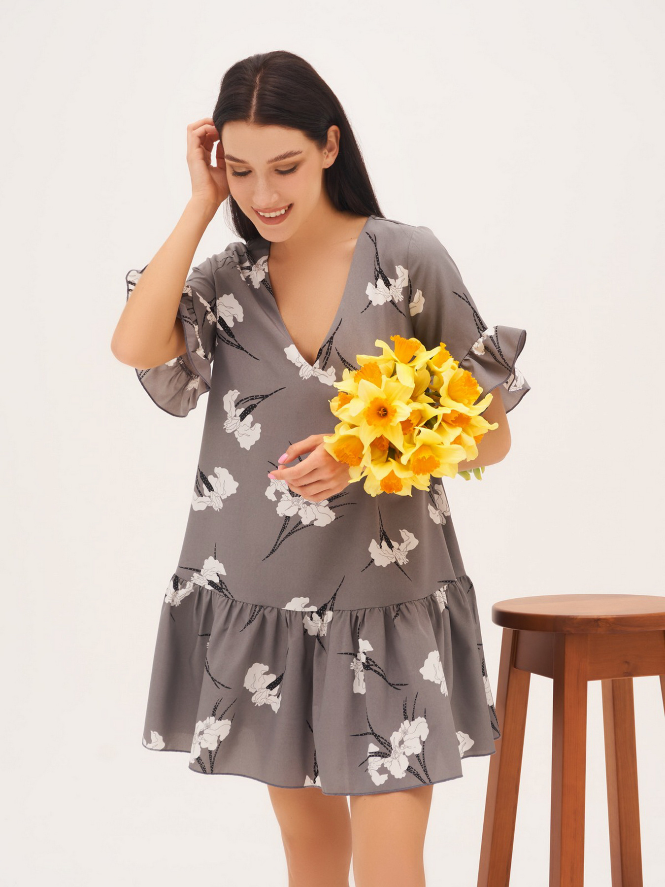 Платье мини ISSA Plus модель 13307_grey Фото