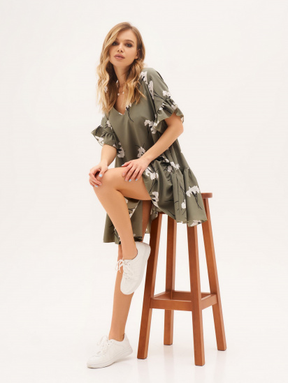 Сукня міні ISSA Plus модель 13307_khaki - фото