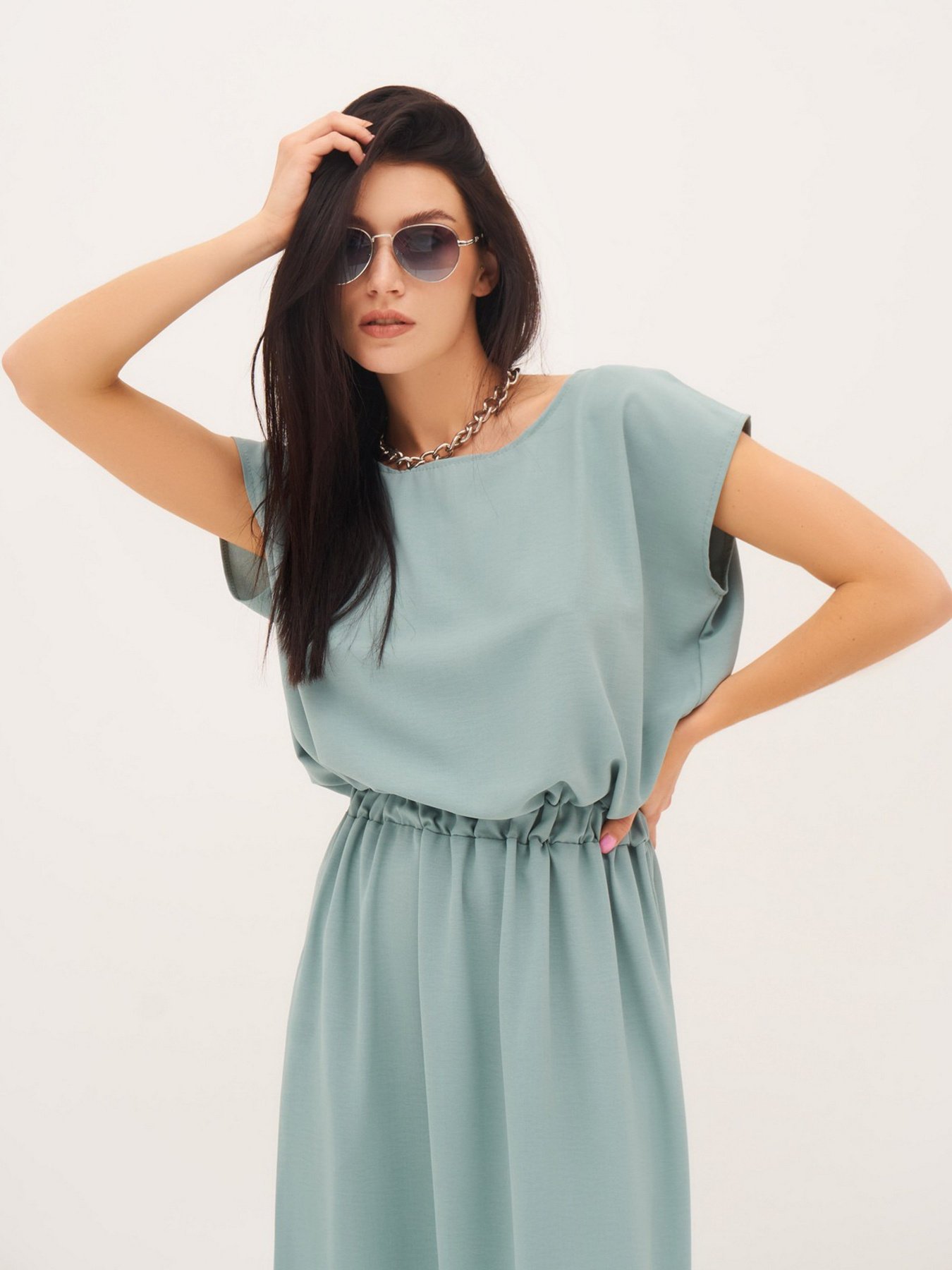 Сукня максі ISSA Plus модель 13316_mint Фото