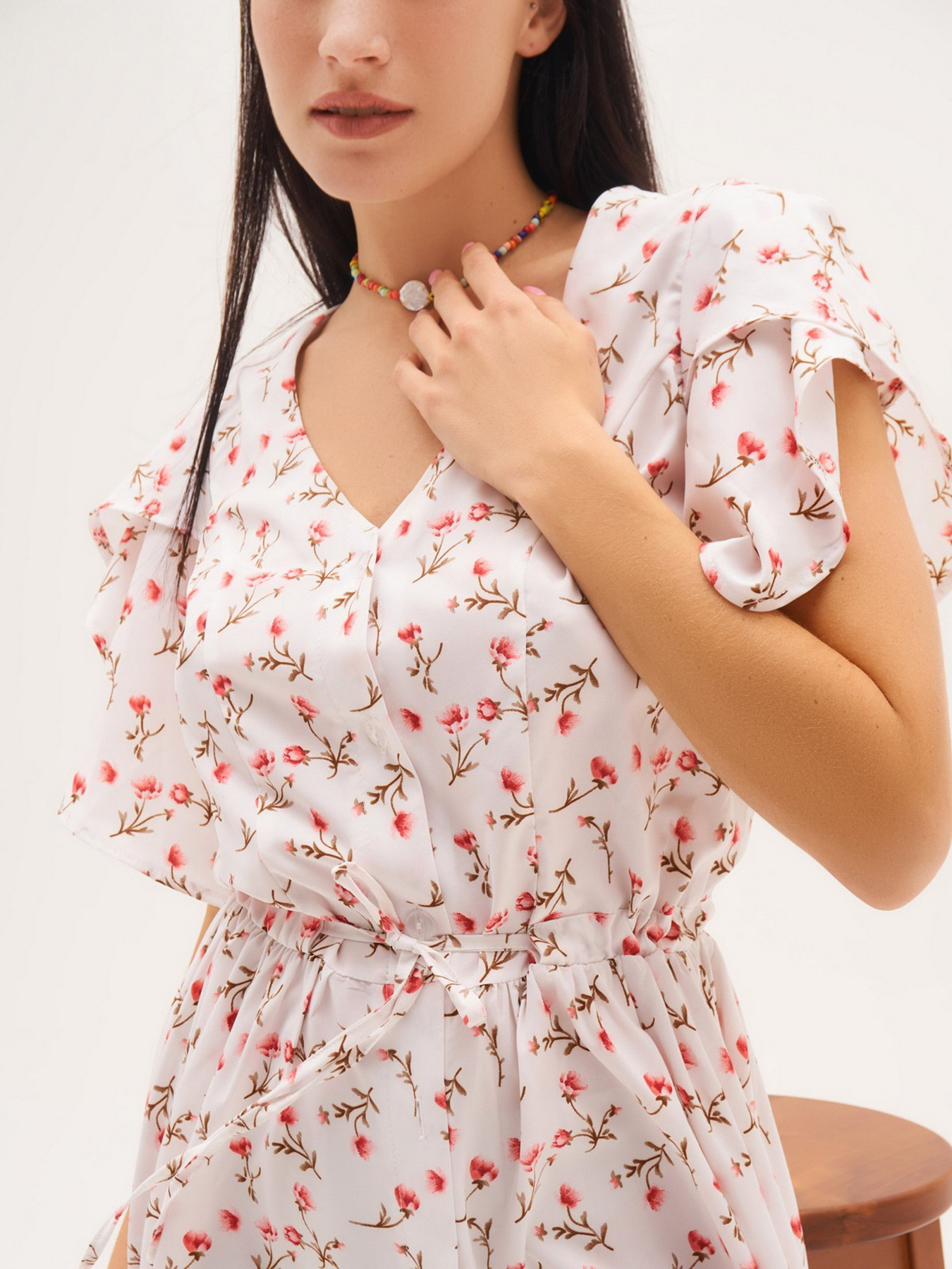 Платье миди ISSA Plus модель SA-12039A_white Фото