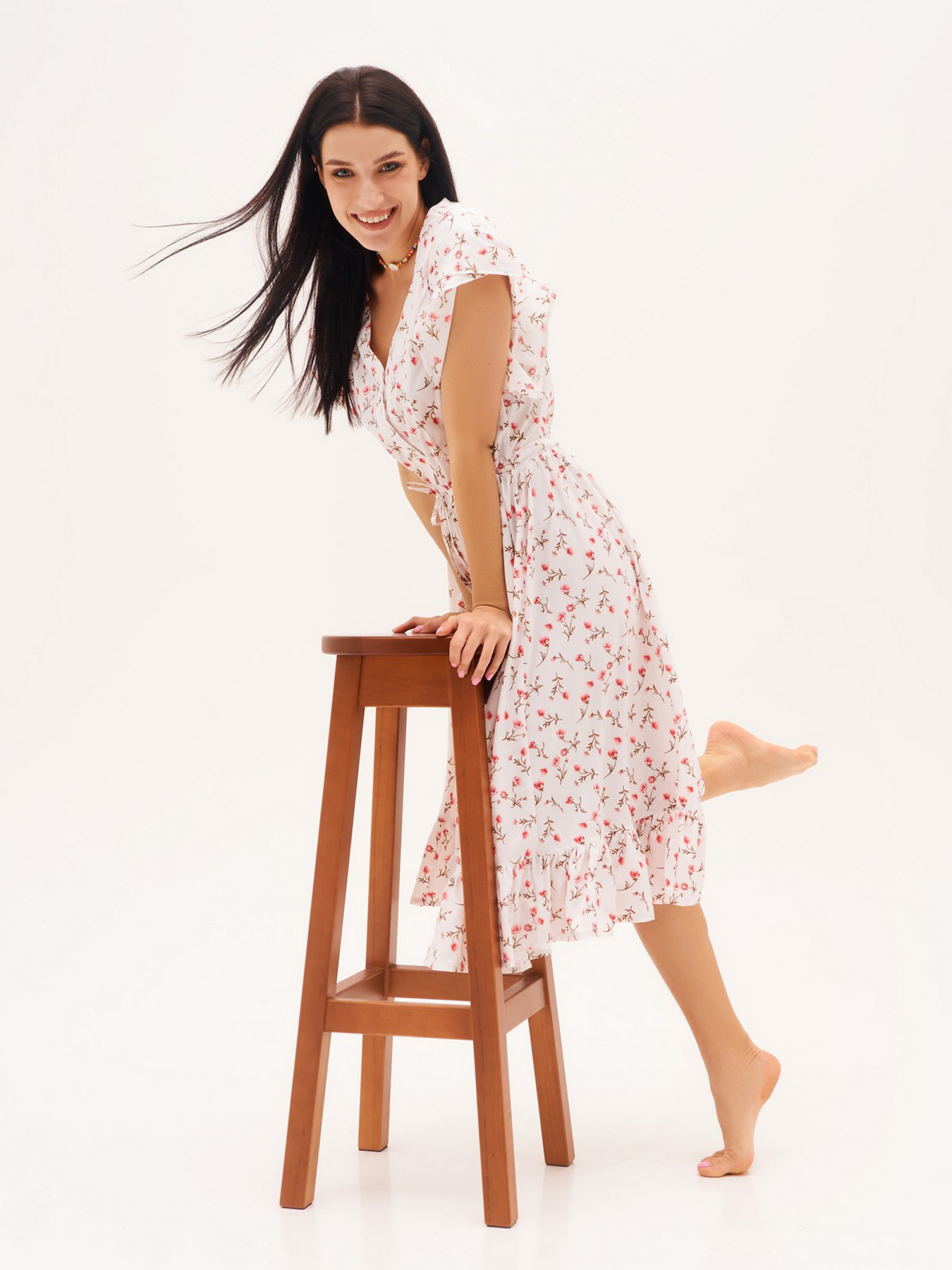 Платье миди ISSA Plus модель SA-12039A_white Фото