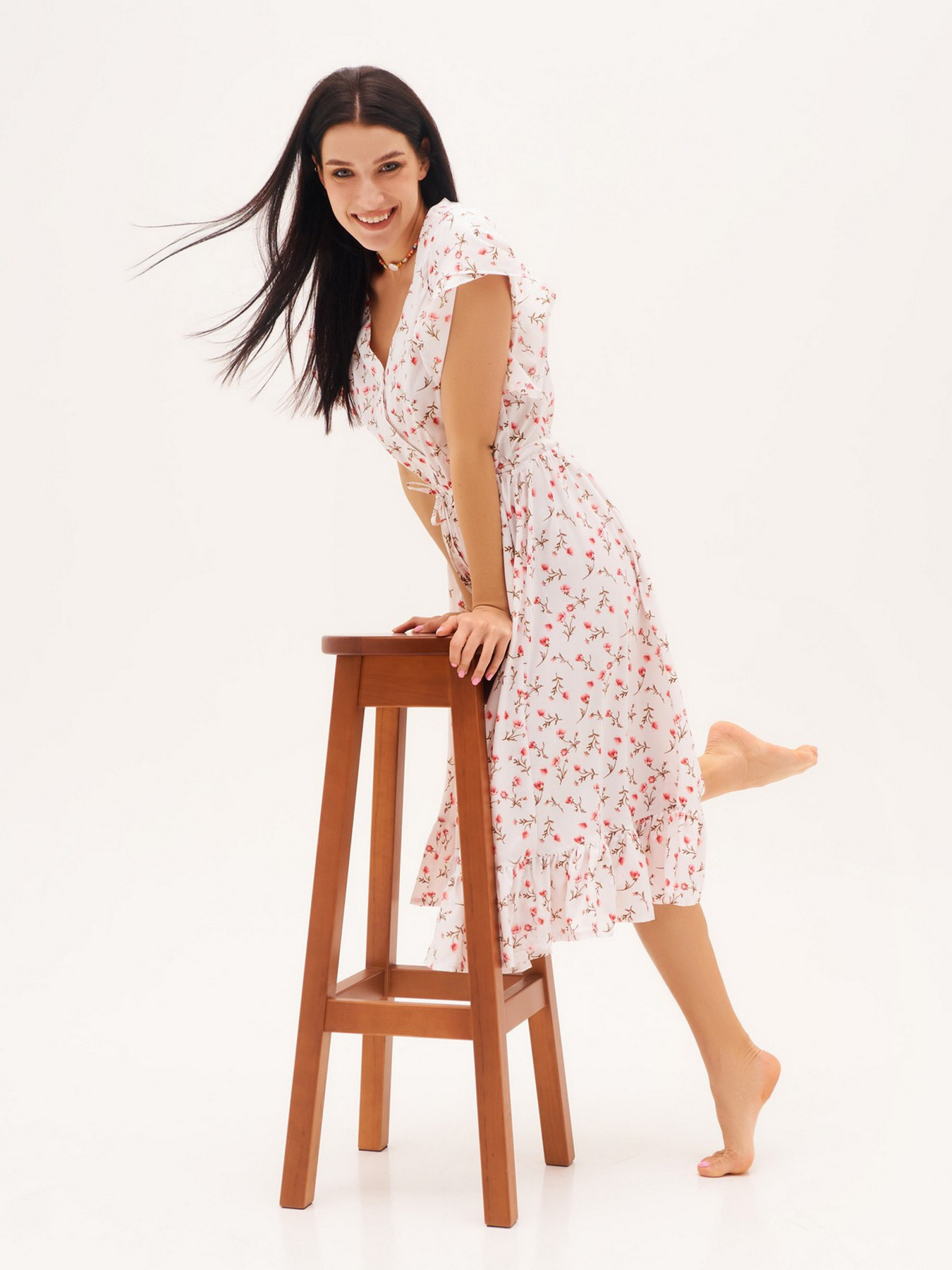 Платье миди ISSA Plus модель SA-12039A_white Фото