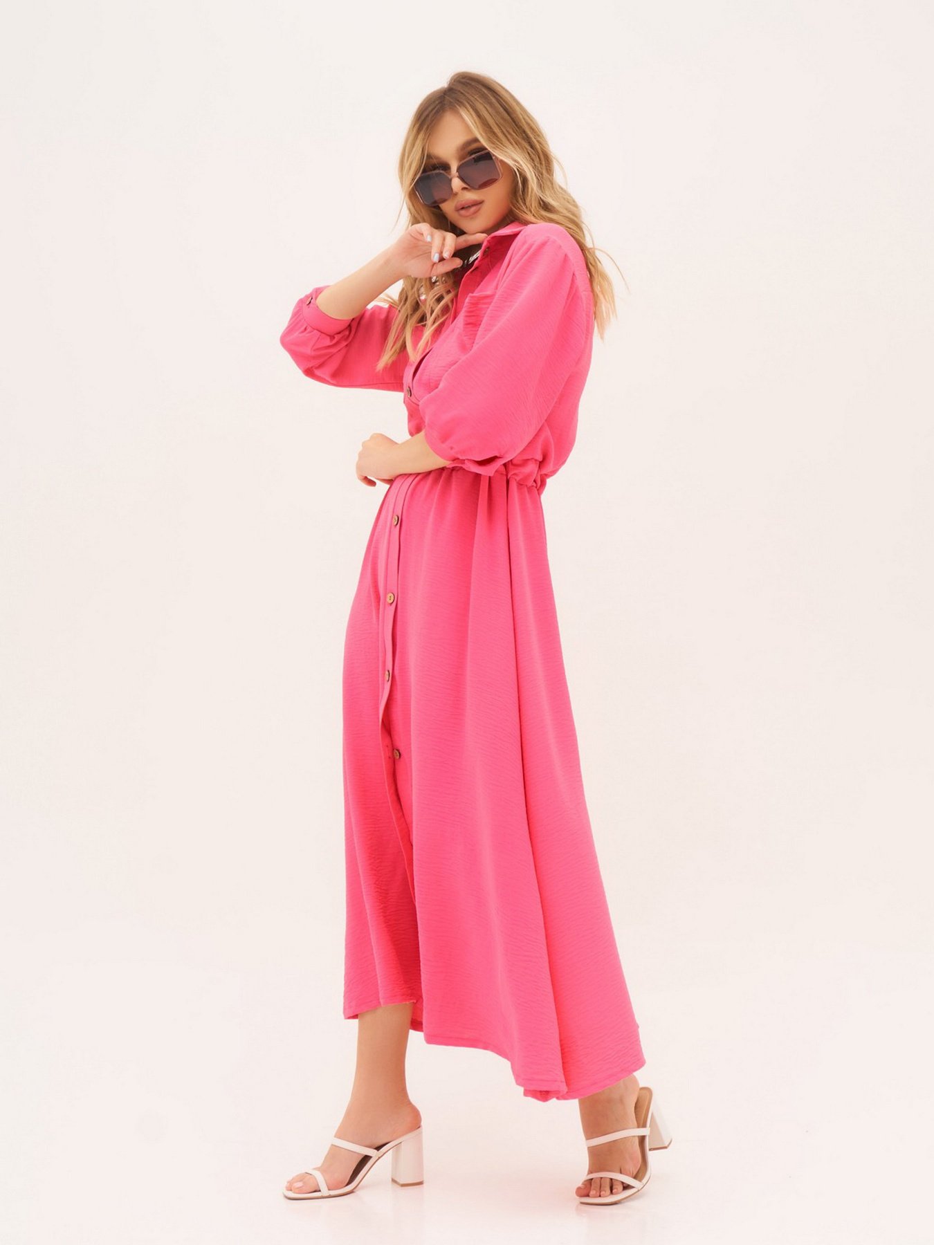 Сукня максі ISSA Plus модель SA-169_raspberry Фото