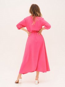 Платье макси ISSA Plus модель SA-169_raspberry Фото