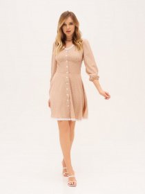 Платье мини ISSA Plus модель SA-393_beige Фото