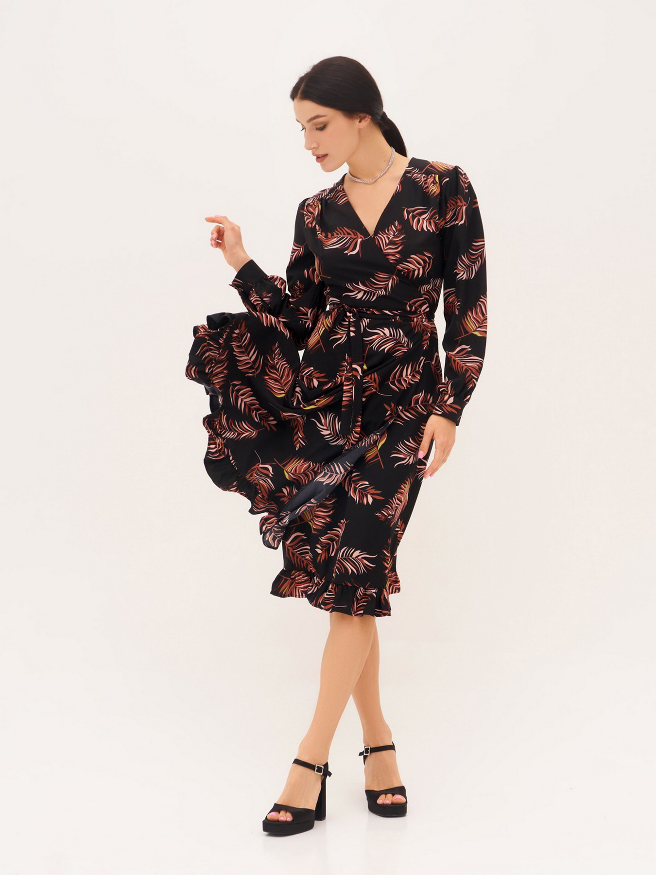 Платье миди ISSA Plus модель SA-394_black Фото