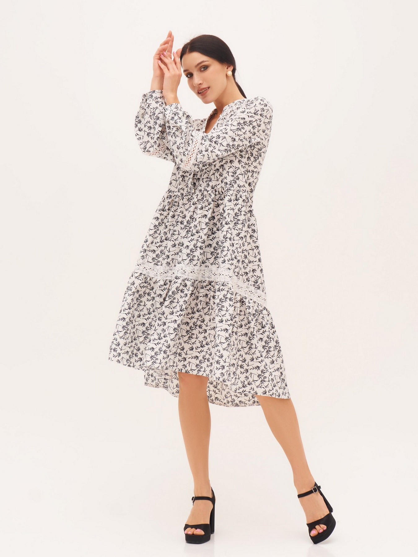 Платье миди ISSA Plus модель SA-395_white Фото