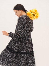 Платье миди ISSA Plus модель SA-395_black Фото