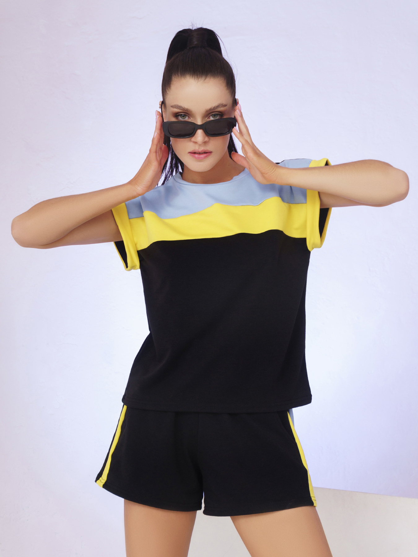 Повседневный костюм ISSA Plus модель 13379_black Фото