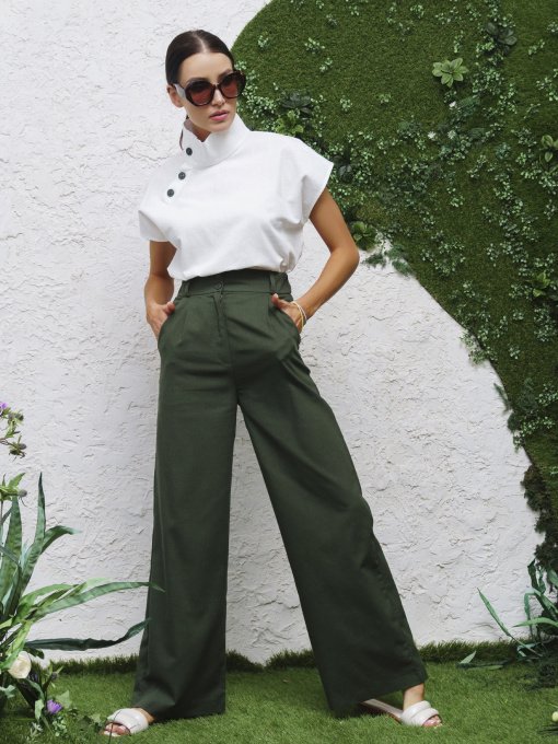 Повсякденний костюм ISSA Plus модель 13405_зеленый_белый Фото